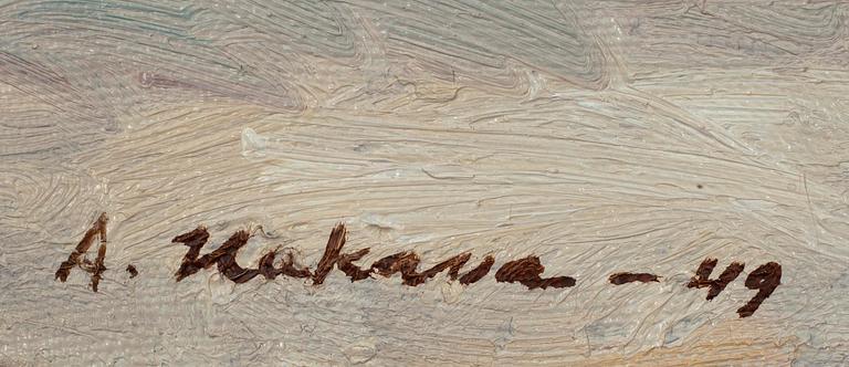 AALE HAKAVA (FINLAND), olja på duk, sign. och dat. -49.
