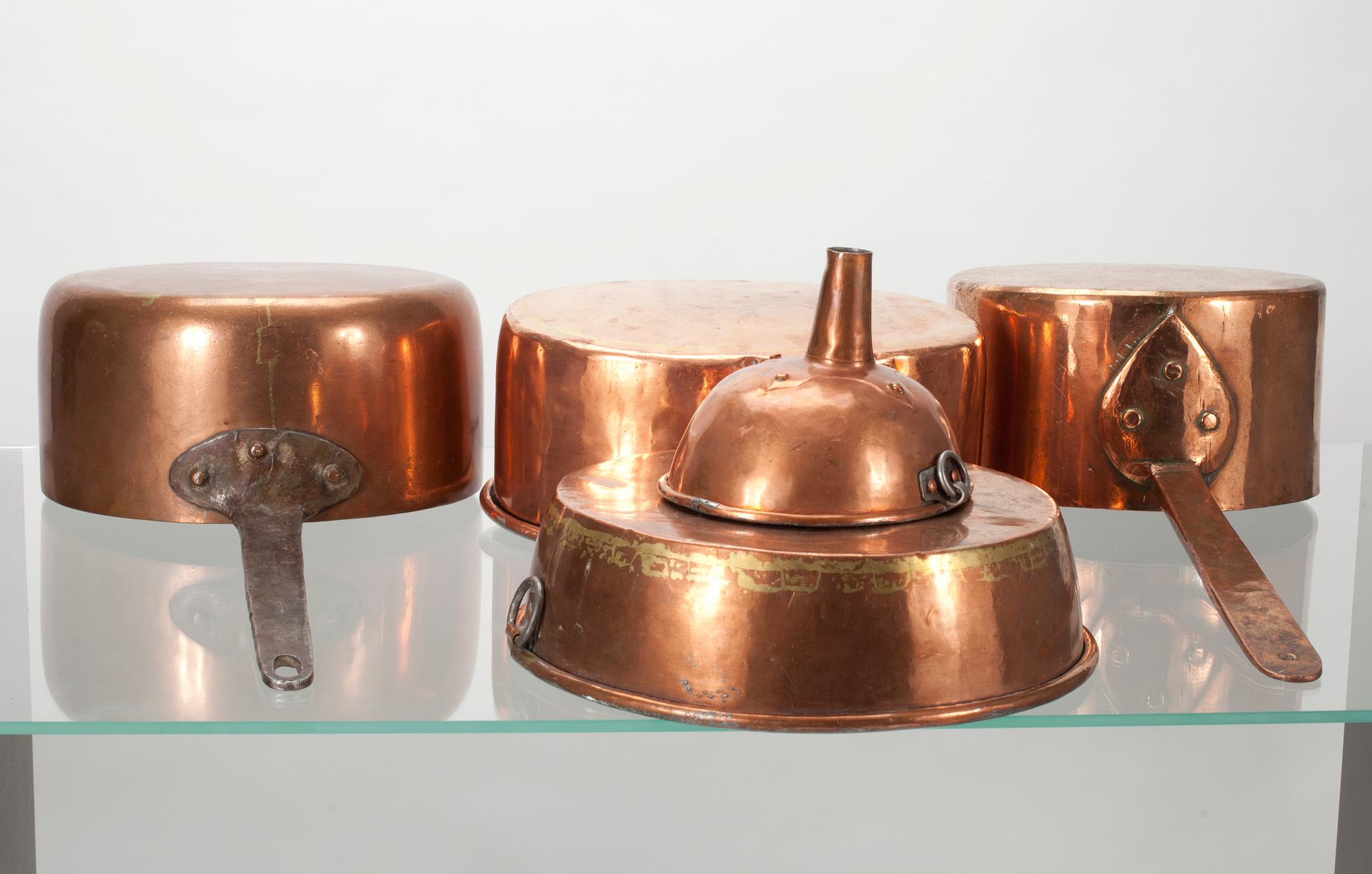 PARTI KOPPARFÖREMÅL, 5 delar, 1800-tal.