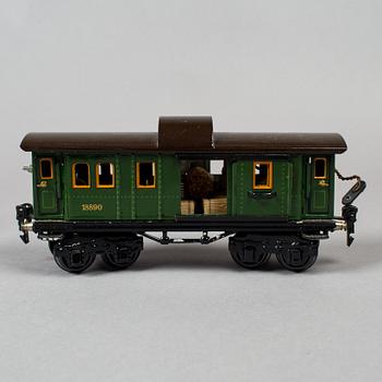 MÄRKLIN, 6 stycken tågvagnar, 0-skalan, Tyskland, 1920/30-tal.