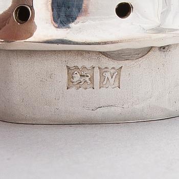 An 8-piece spice set in silver, Adie Brothers Ltd, Birmingham, England 1961-1962.