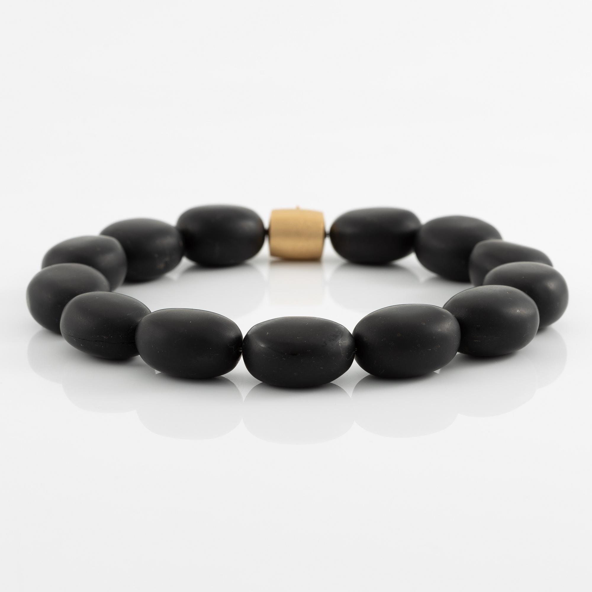 Ole Lynggaard lock 18K gold with onyx necklace.