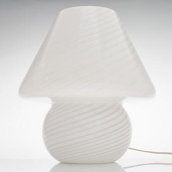 A 1980s Murano 'Mushroom' glass table light, retailer Stockmann.