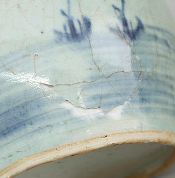 STEKFAT samt BOJANER, 2 st, porslin, Kina, 1800-tal.