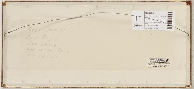 Otte Sköld, Pont Royal over the Seine towards the Tuileries and the Louvre.