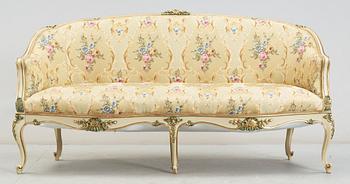 SOFFGRUPP, 7 delar, Nyrokoko, 1800-talets slut.