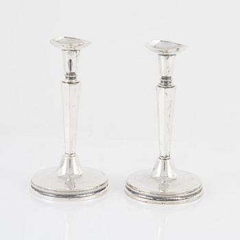 A pair of silver candle sticks, MGAB, Uppsala, Sweden, 1965.