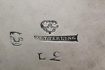 Peter Johan Zetterling chokladkanna silver Linköping 1793.