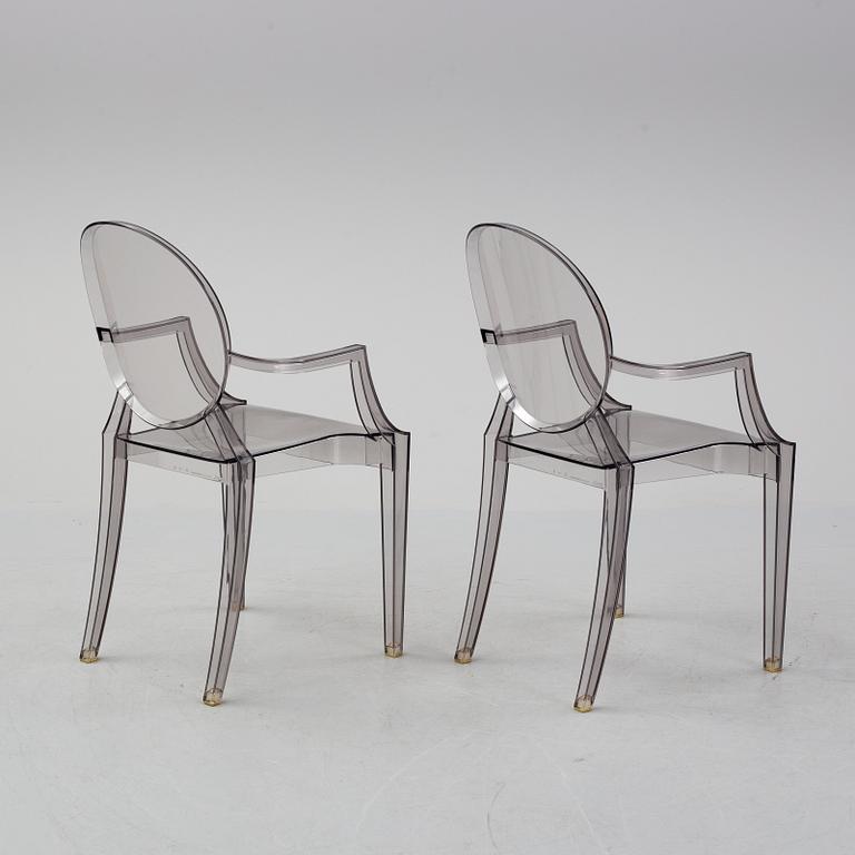 Philippe Starck, stolar ett par, "Louis Ghost", Kartell, formgiven 2002.