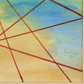 NELL WALDEN, watercolour/mixed media on paper, signed and dated -68.