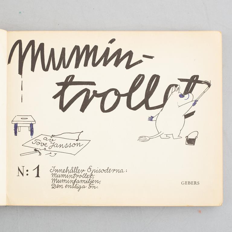 Tove Jansson, book/album, with handwritten dedication, Gebers, [1957].