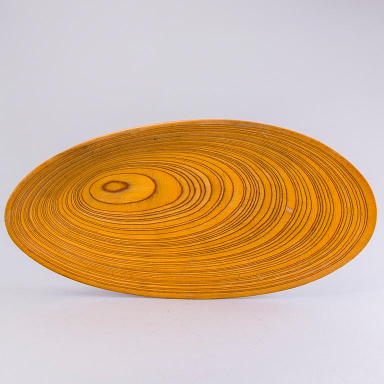 TAPIO WIRKKALA, A plywood dish signed TW.