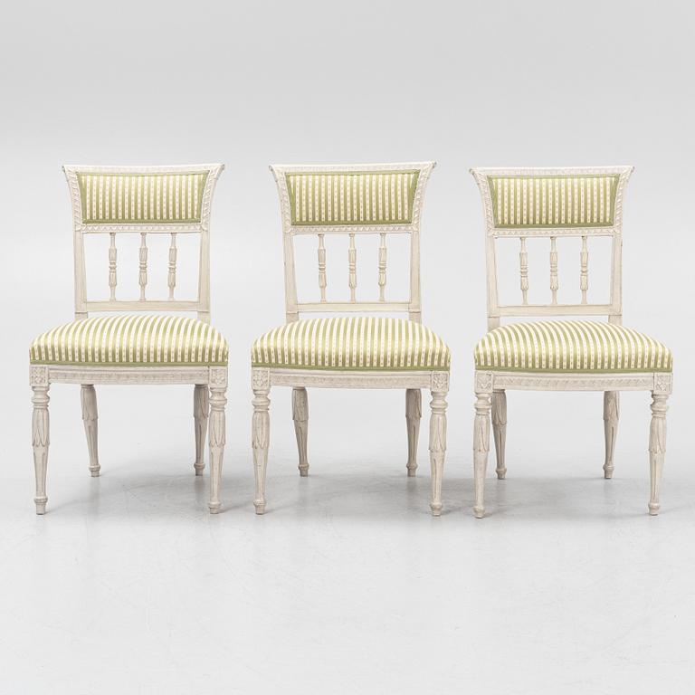 A set of three late Gustavian chairs by J. E. Höglander (master in Stockholm 1777-1813).