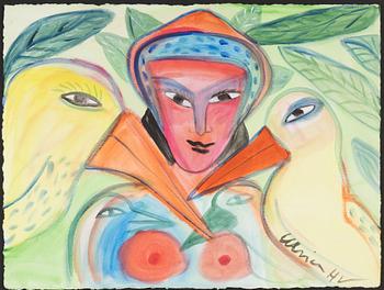 Ulrica Hydman-Vallien, akvarell, signerad.