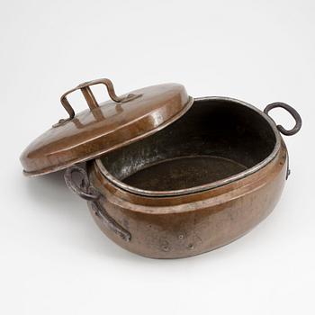 GRYTA MED LOCK, koppar, 1800-talets början.