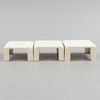 MARIO BELLINI, a set of three plastic coffee tables from C&B, Italy, second half of the 20th century.