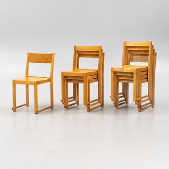 Sven Markelius, a set of eight 'Orkesterstolen' chairs, mid 20th Century.