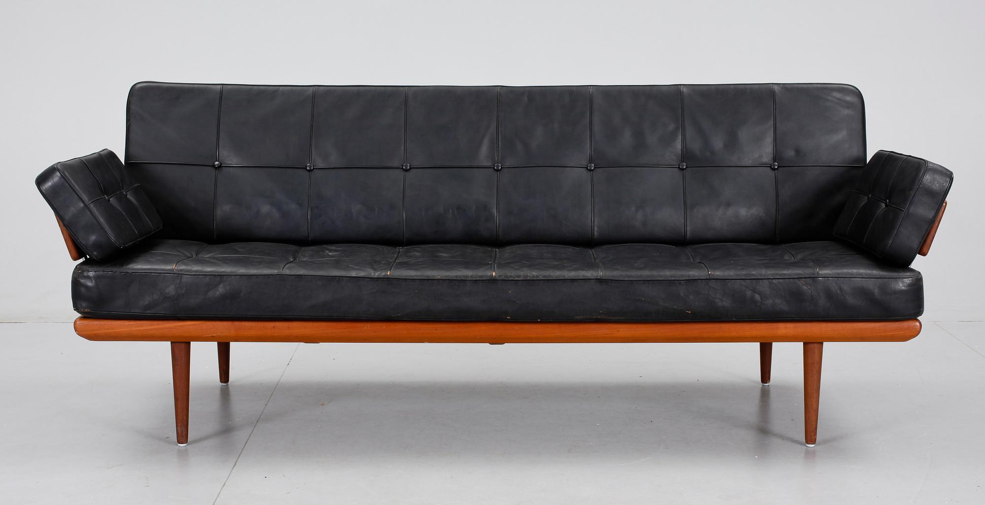 SOFFA, skinnplymåer,Peter Hvidt och Orla Moelgaard-Nielsen för France & Son, Danmark, 1950-60-tal.