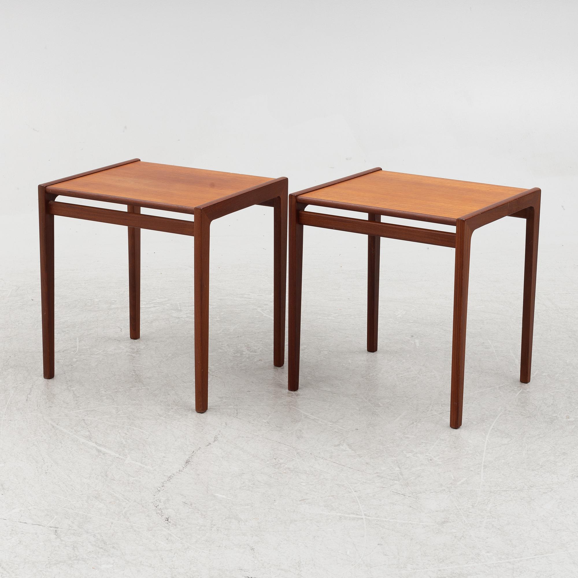 A teak coffee table and two side tables, Scandinavia, 1960's/70's.