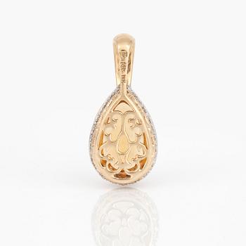 HÄNGE, 14k guld med droppslipad citrin samt mindre diamanter.