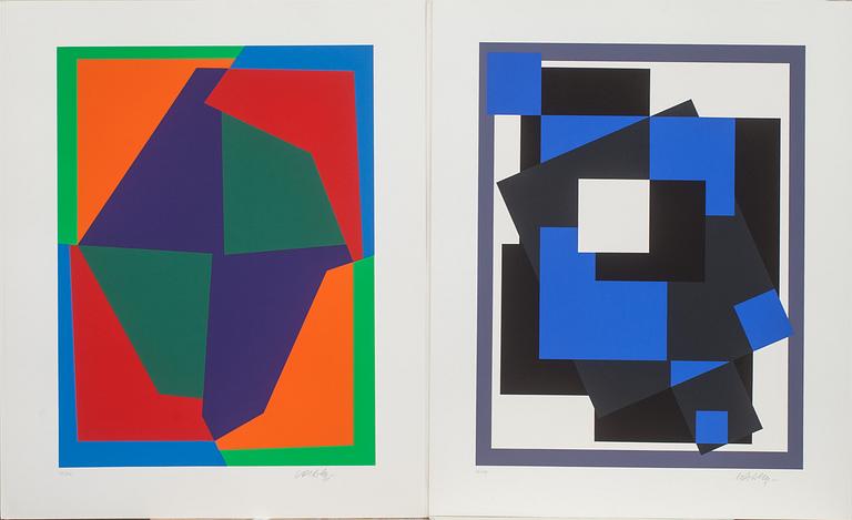 VICTOR VASARELY,  Mapp med 10 färgserigrafier, signerad o numrerad 55/100.