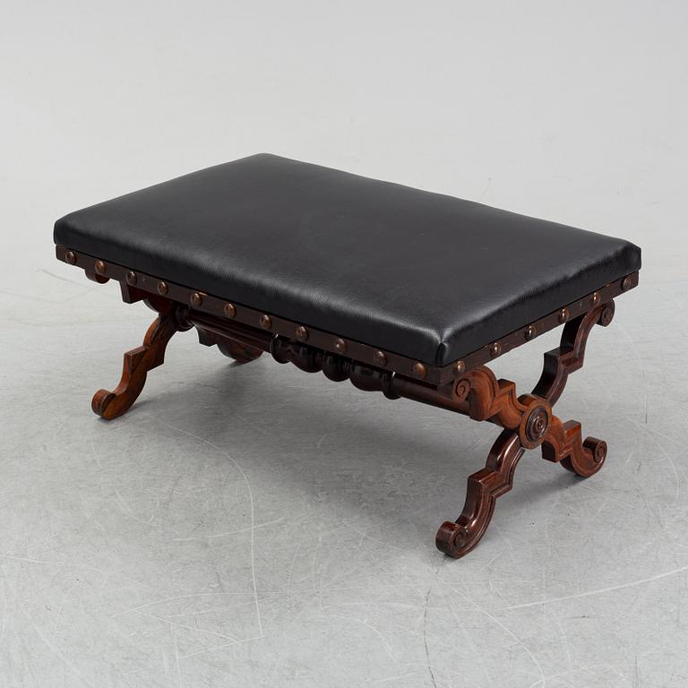 A rosewood bench, late 19th Century.
