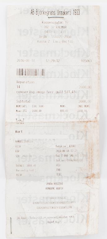 OMEGA, wristwatch, 25.5 x 25.5 mm.