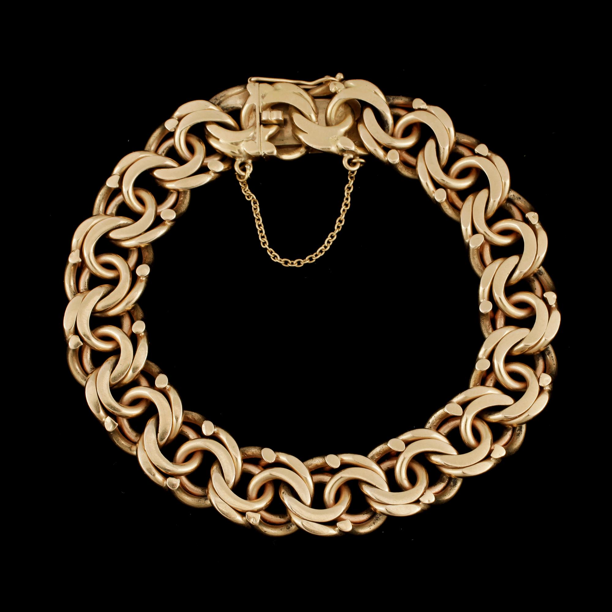 ARMLÄNK, guld 18K, HHn, Stockholm 1946. Vikt ca 50 gram.