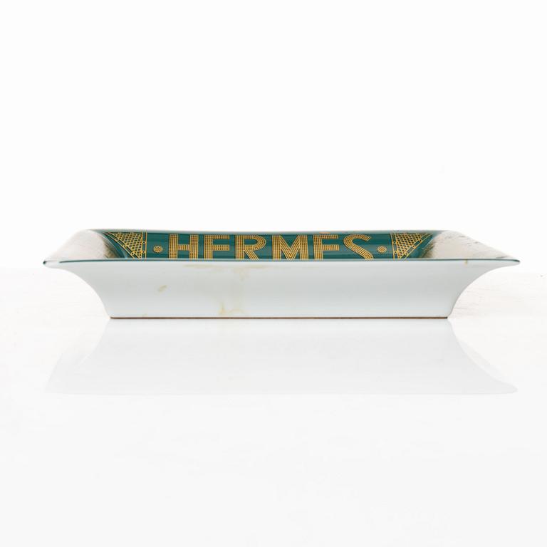 Hermès, a porcelain change tray, "Sellier".