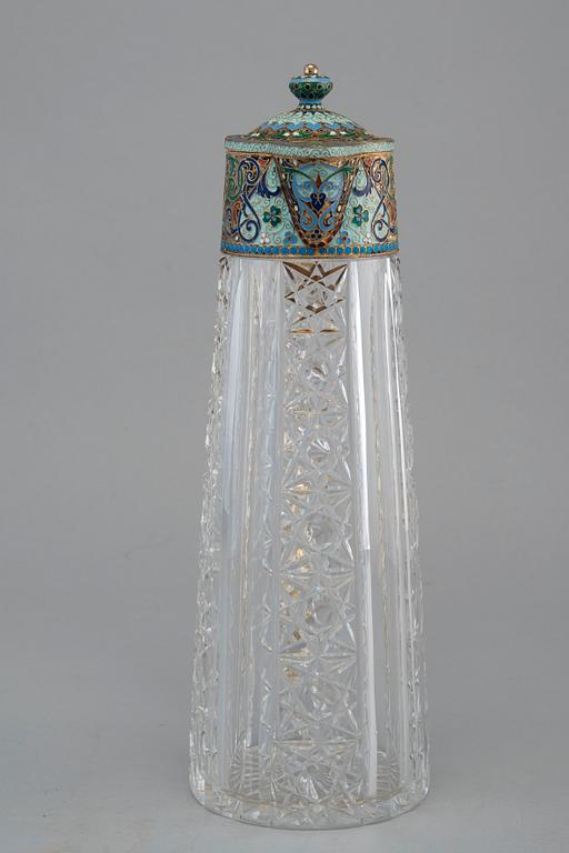 A PITCHER, crystal, 84 silver, enamel. Unknown master г.п possibly Kiev, turn of century the 18/1900.