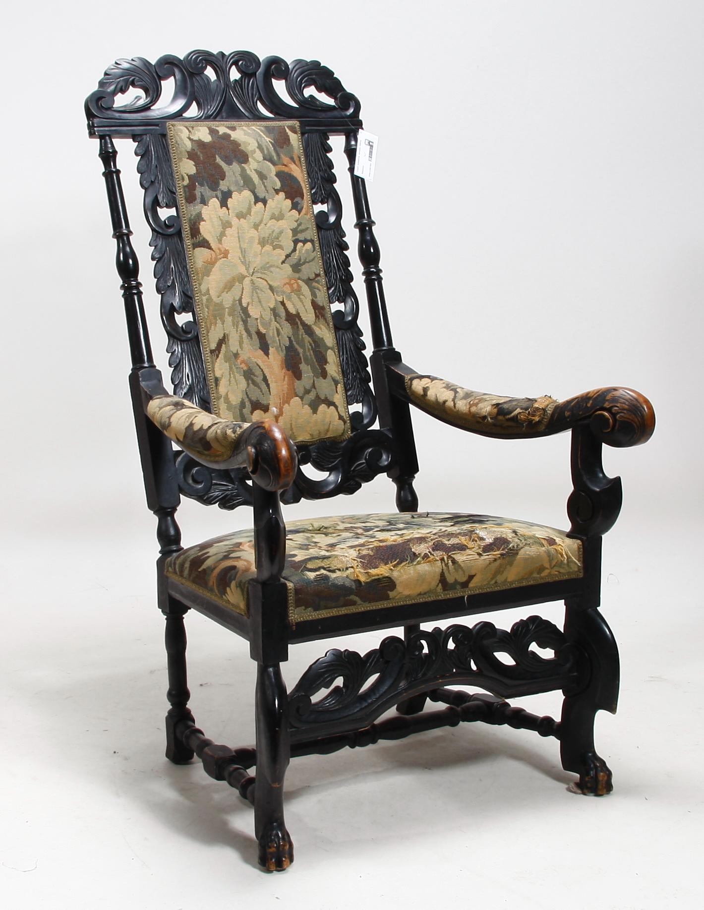 KARMSTOL, barockstil, 1800-tal.