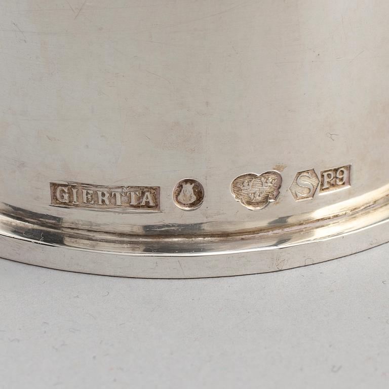 CLAËS E. GIERTTA, ljusstakar, ett par, sterlingsilver, Stockholm 1965.