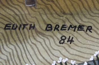 BREMER, EDITH, akvarell. Sign och dat -84.