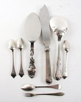 PARTI BESTICK, 8 delar. Silver, Danmark mm.