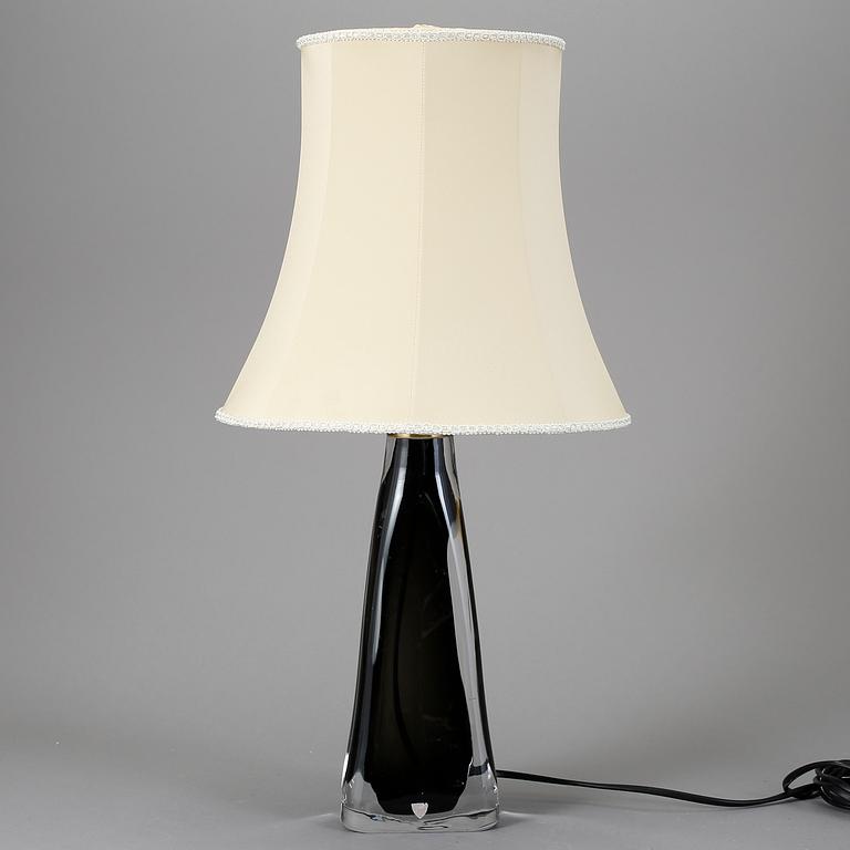 BORDSLAMPA, glas, Carl Fagerlund, signerad, Orrefors.