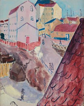 793. Isaac Grünewald, "Det röda taket - Glasbruksgatan, Stockholm".