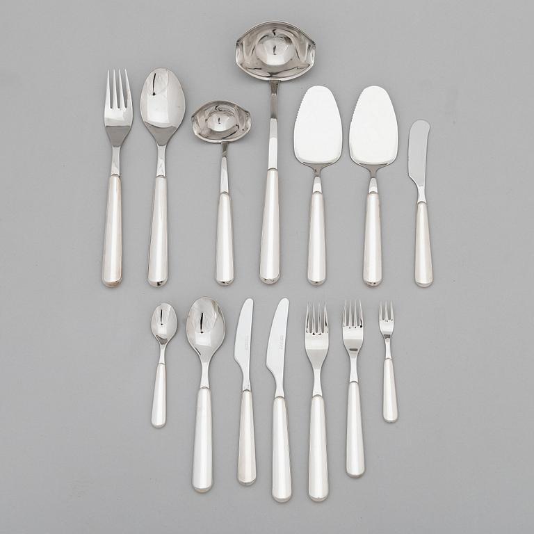 Pekka Piekäinen, a 78-piece set of cutlery in silver and steel, Turku 1990. Designed for the Presidential residence.