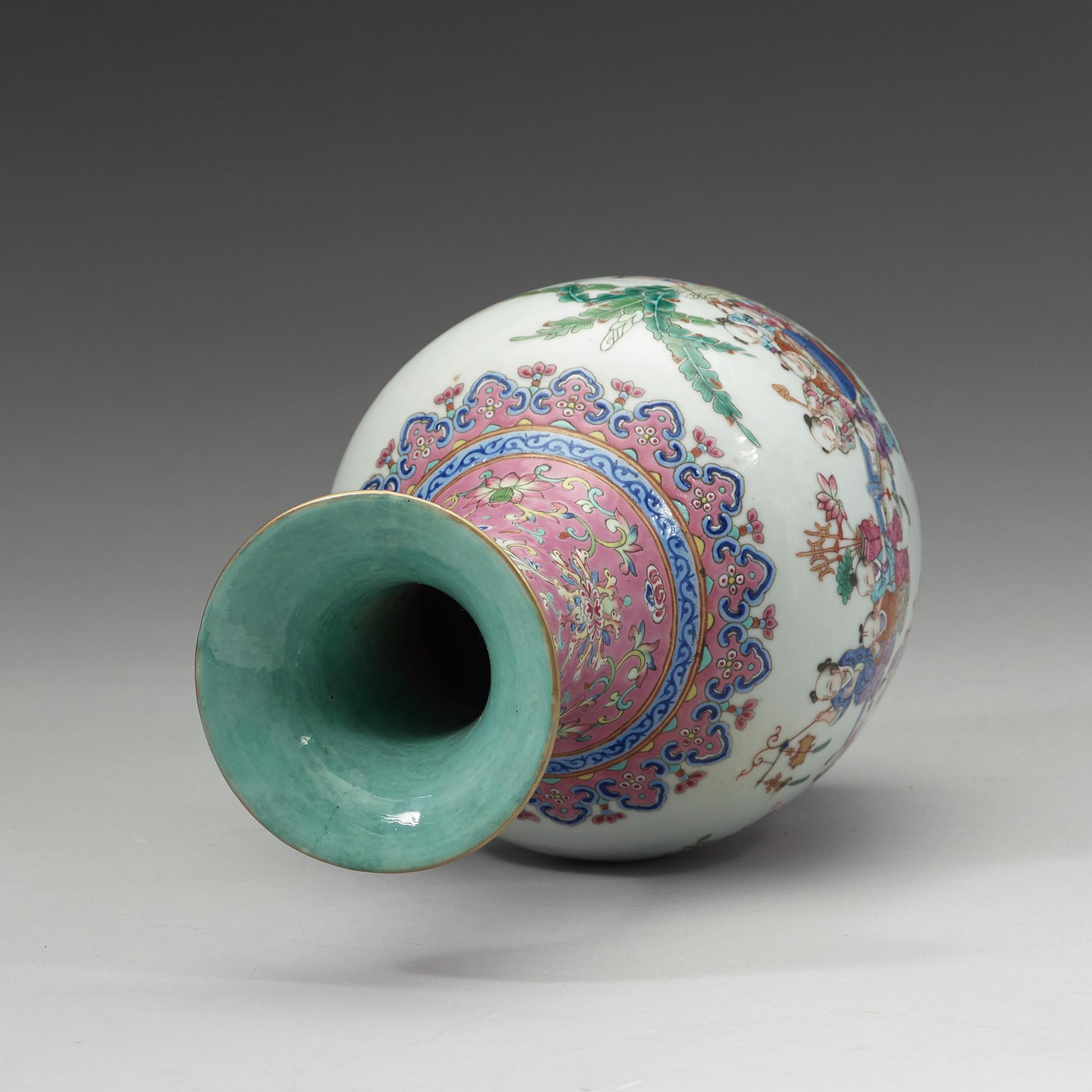 A famille rose vase, Qing dynasty, Daoguang mark and of the period (1821-1850).