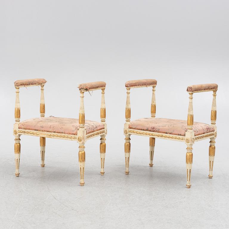 Banketter, ett par, omkring 1900, Sengustaviansk stil.