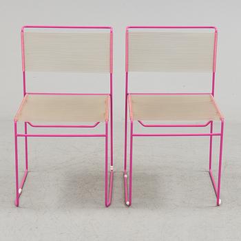 CHAIRS, a pair, "Fly Line" by CMP-padova Italy, second half of the 20th century. Signed with label.