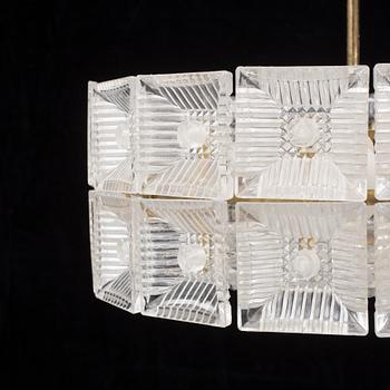 TAKLAMPA, Carl Fagerlund, Orrefors, 1900-talets andra hälft. Höjd 45 cm.