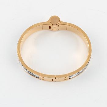 Hermès, a hinged enamel bracelet.