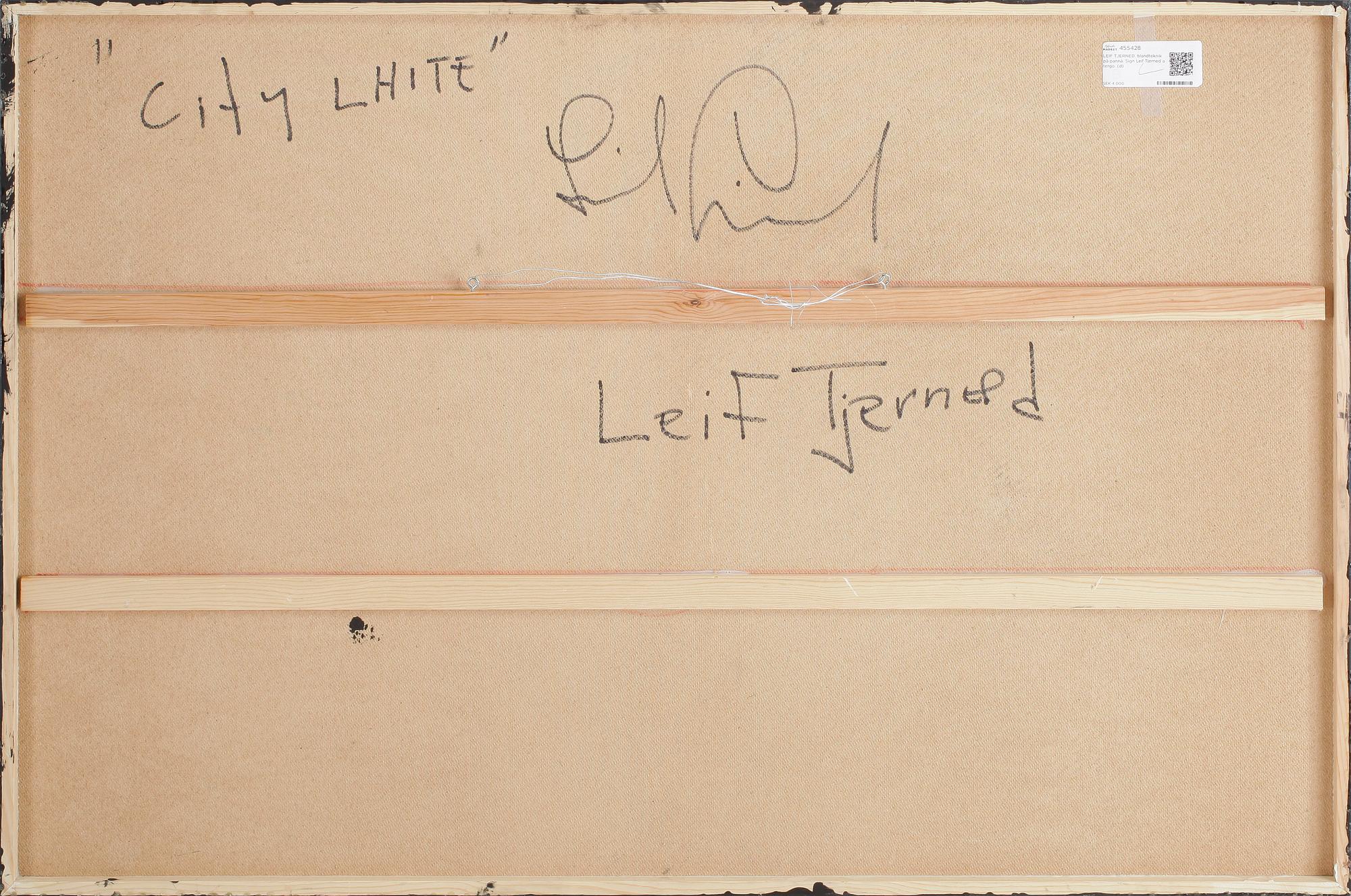 LEIF TJERNED, blandteknik på pannå. Sign Leif Tjerned a tergo.