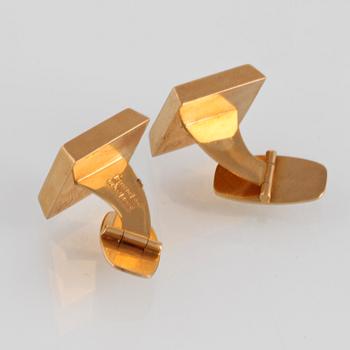 MANSCHETTKNAPPAR, 18K guld, Ceson, Göteborg, 1969. Vikt 13,9 gram.