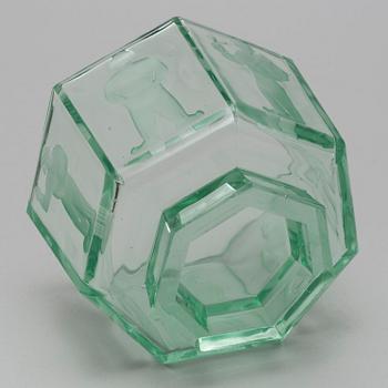 BOWL, glass, "Seitsemän veljestä"(Seven brothers). Riihimäki Lasi, 1930/40's.