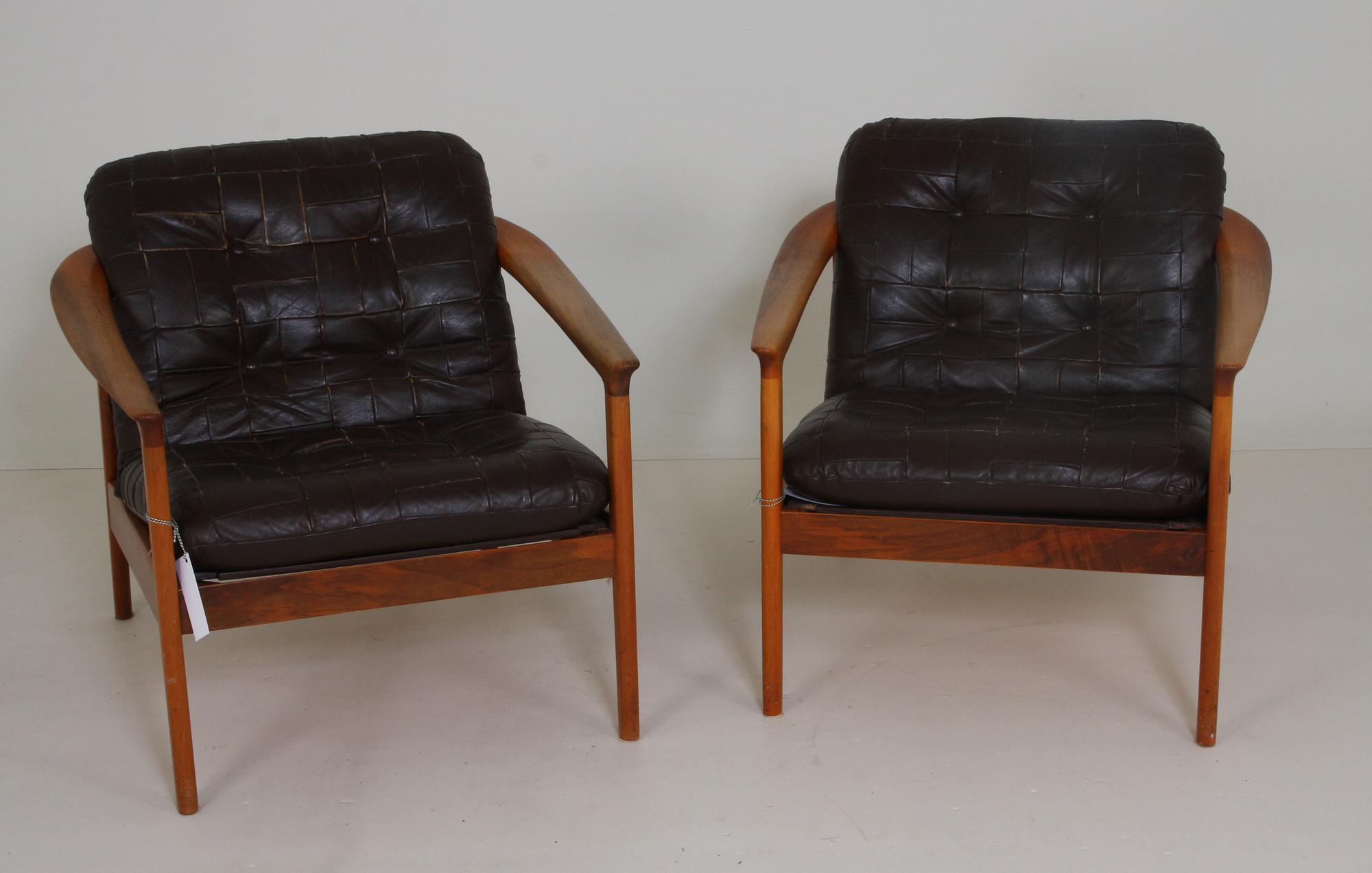 FÅTÖLJER, ett par. Design Folke Olsson för Bodafors, 1960-tal.