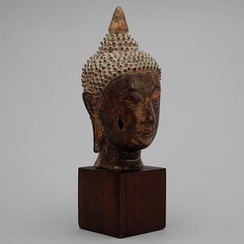 BUDDHAHUVUD, brons, sydostasien.