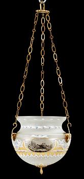 380. A hanging-lamp in the late gustavian style. 19/20 th century.