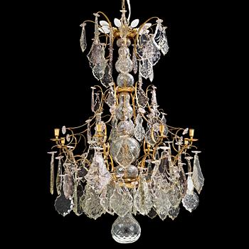 66. A Rococo 18th century eight-light chandelier.