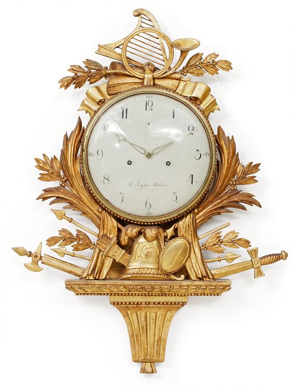 A late Gustavian wall clock by J. Bergman.