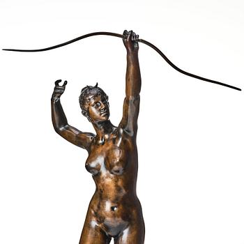 Alexandre Falguière, skulptur. Signerad. Gjutarstämpel. Brons, höjd 87 cm.